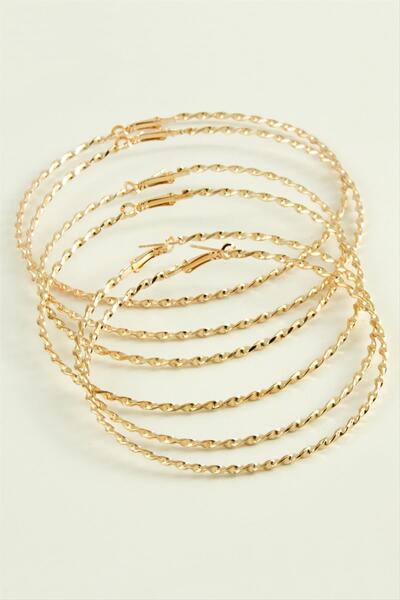 ZERO LAND 1611246749 أقراط معدنية حلزونية (214612) 6 قطع-أصفر