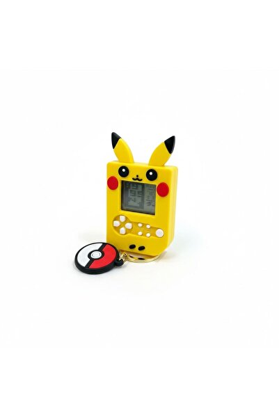 MODA Pikachu Temalı Tetris Anahtarlık Sarı Oyun Anahtarlığı Retro Atari