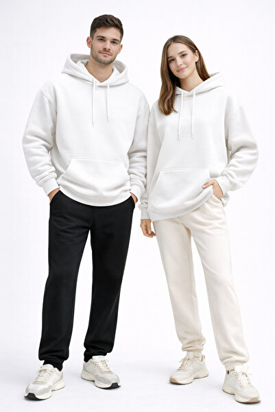 myDea سويت شيرت بغطاء للرأس وجيوب خفيف الوزن قصة فضفاضة 3 سويت شيرت بخيوط