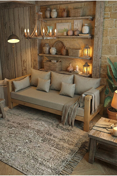 woodwork antalya SHEFIELD AHŞAP 3LÜ KANEPE