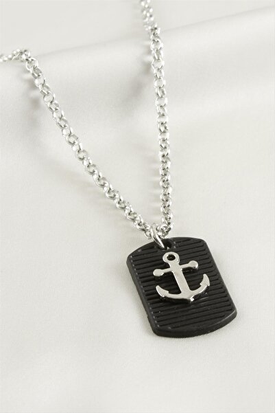 ZERO LAND 1615606749 Çapa Erkek (210656) Kolye-Gümüş Rengi