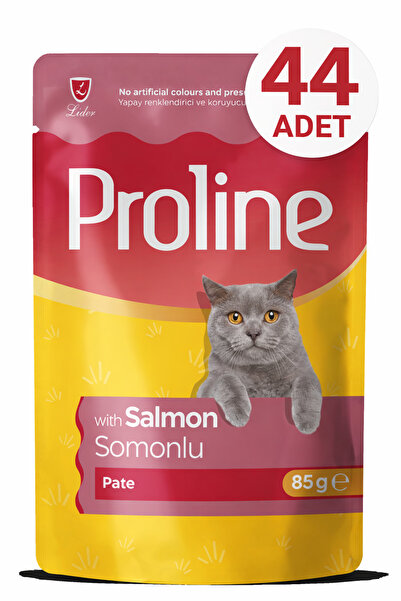 Pro Line Pouch Somonlu Yaş Kedi Mama 44 x 85 Gr