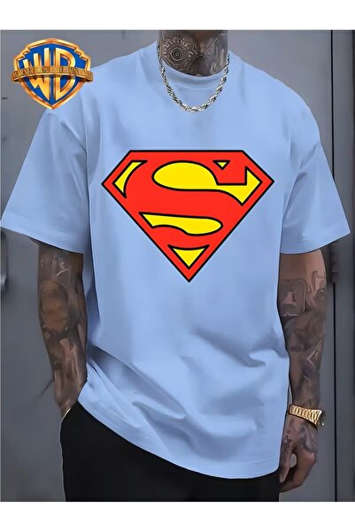 oneagılyazı Iconic Superman Emblem Print, I, Round Neck Short Sleeve T-Shirt,