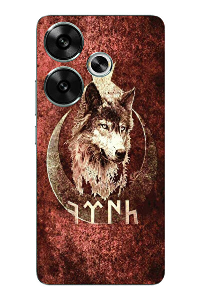 TechTree حافظة سيليكون مطبوع متوافقة مع POCO F6 مع كتابة جوك ترك ونقش بوزكويرت