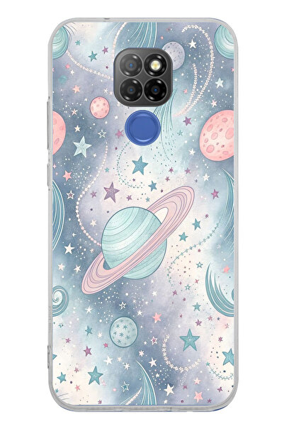 TechTree حافظة سيليكون متوافقة مع جهاز General Mobile GM 20 Soft Colorful Planets مطبوع