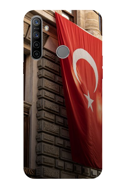 TechTree حافظة سيليكون متوافقة مع هاتف Realme 5i - 6i - C3 على شكل العلم التر...