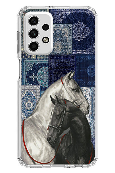 TechTree حافظة سيليكون متوافقة مع هاتف سامسونج جالاكسي A73 باللون الأزرق بنمط...