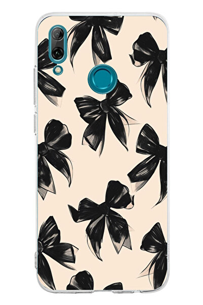 TechTree حافظة سيليكون متوافقة مع هاتف هواوي بي سمارت 2019 بشريط أسود مطبوع