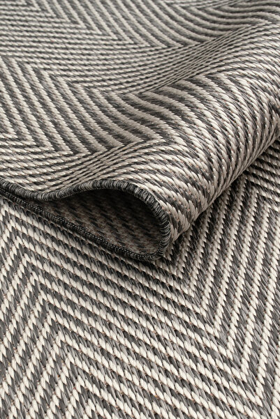 Santa Clara Krem Gri Sisal Makinede Desenli Halı Modern & Toz Tutmaz Çerçevel...