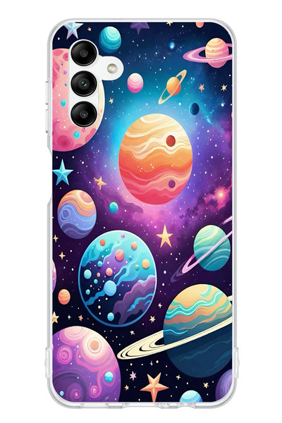 TechTree حافظة سيليكون مطبوع متوافقة مع هاتف سامسونج جالاكسي A04s بنمط الفضاء...