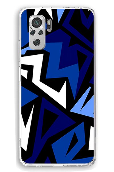 TechTree حافظة سيليكون متوافقة مع هاتف Redmi Note 10 / 10S ذات تصميم هندسي أز...