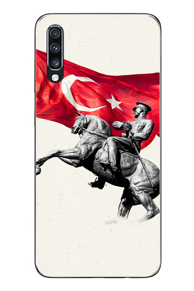 TechTree حافظة سيليكون متوافقة مع هاتف سامسونج جالاكسي A70 بتفاصيل تذكارية لأ...