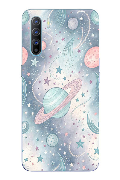 TechTree حافظة سيليكون ناعمة متوافقة مع هاتف اوبو رينو 3-A91 مطبوع