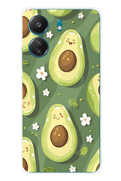 TechTree حافظة سيليكون متوافقة مع هاتف Redmi 13C باللون الأخضر اللطيف والأفوك...