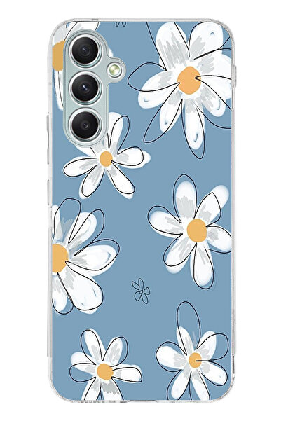 TechTree حافظة سيليكون متوافقة مع هاتف سامسونج جالاكسي A34 باللون الأزرق ديزي...