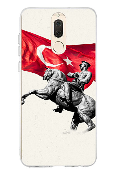 TechTree حافظة سيليكون متوافقة مع هاتف Huawei Mate 10 Lite بتفاصيل تذكارية لأتاتورك مطبوع