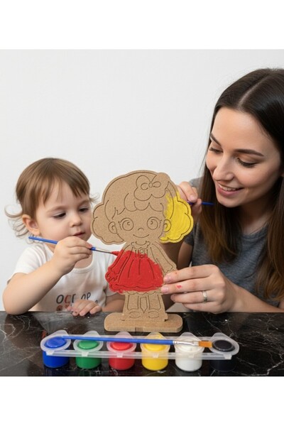 şimşek hobi tasarım Ahşap Kız Figürü , Boyama Seti , Boyama Seti Okul Öncesi ...