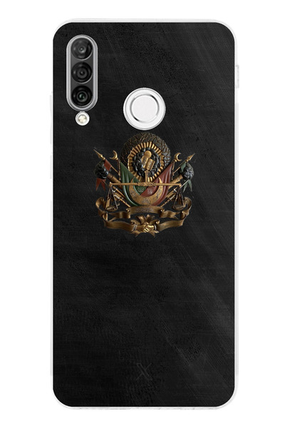 TechTree جراب سيليكون مطبوع متوافق مع هاتف هواوي P30 لايت مع تفاصيل التوجرا العثمانية