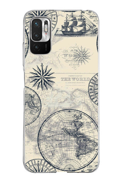 TechTree حافظة سيليكون متوافقة مع هاتف Redmi Note 10 5G تحمل خريطة العالم الق...