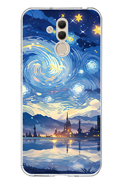 TechTree حافظة سيليكون متوافقة مع هاتف هواوي ميت 20 لايت، تصميم السماء المرصع...