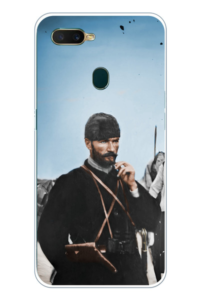 TechTree حافظة سيليكون متوافقة مع هاتف أوبو A5S-AX7-A12 من أتاتورك في فرونت مطبوع