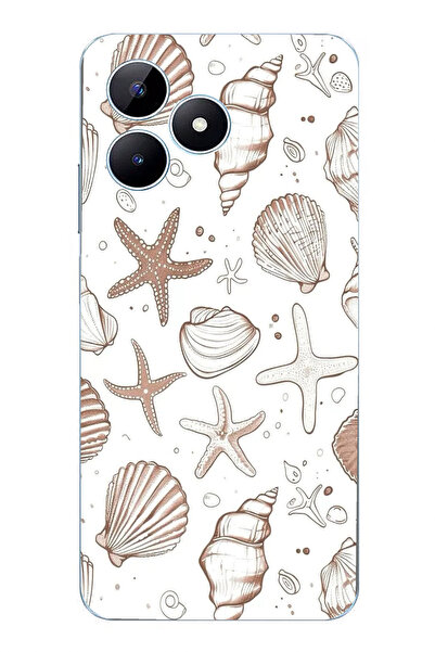 TechTree حافظة سيليكون مطبوع متوافقة مع هاتف Realme Note 50 باللون البني ونجم...