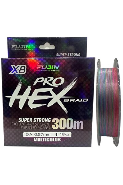 Fujin Pro Hex 8x 300mt 0.27mm Multi Color İp Örgü Misina