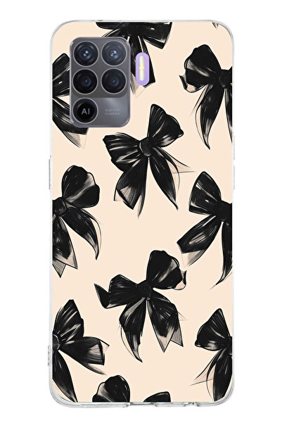 TechTree حافظة سيليكون متوافقة مع هاتف OPPO Reno 5 Lite باللون الأسود مطبوع