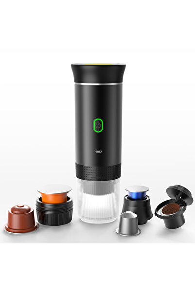 OEM 3-in-1 Portable Espresso Maker with Capsules and Ground Coffee, 72W, Heating/Cold Brew, Black