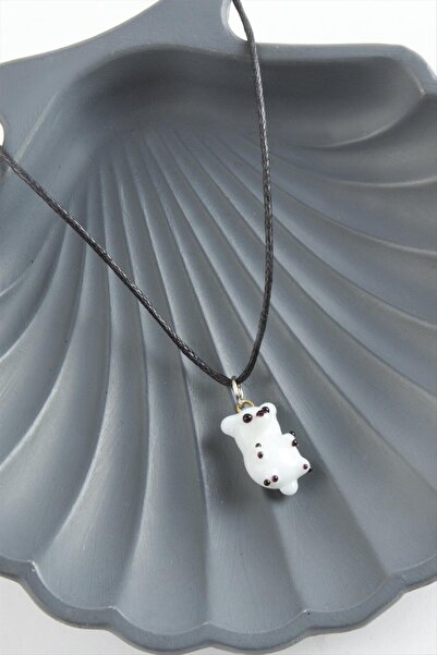 ZERO LAND 1610006749 قلادة زجاجية على شكل دب قطبي (220600) - أبيض