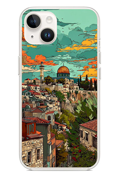 TechTree حافظة سيليكون متوافقة مع هاتف iPhone 13-14 فلسطين الحرة وقبة الصحراء...