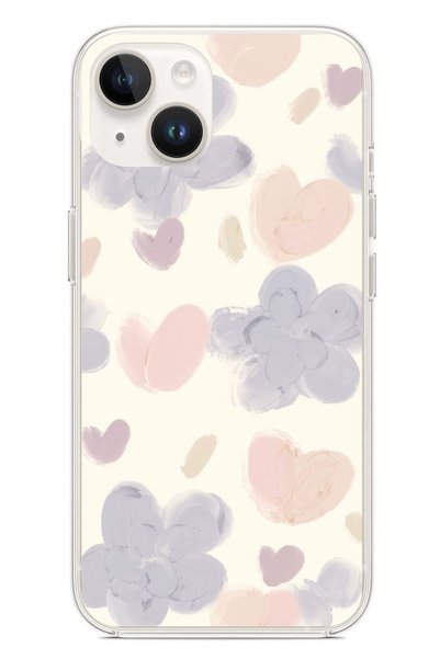 TechTree iPhone 13-14 Compatible Pastel Paint Garden Flower and Heart Printed...
