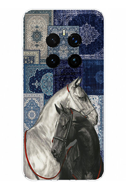 TechTree حافظة سيليكون متوافقة مع هاتف Honor Magic 7 PRO بنمط السجاد الأزرق ب...