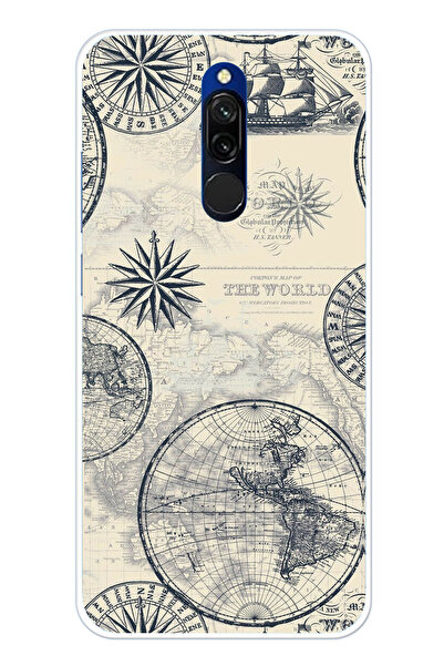 TechTree حافظة سيليكون متوافقة مع Redmi 8 وقديمة الطراز تحتوي على خريطة العال...