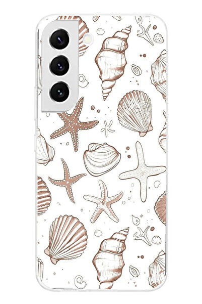 TechTree حافظة سيليكون مطبوع متوافقة مع هاتف سامسونج جالاكسي S22 باللون البني...