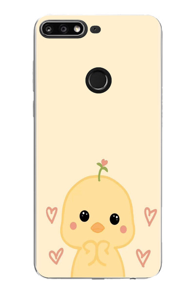 TechTree حافظة سيليكون مطبوع متوافقة مع هاتف Huawei Y7 2018 - Honor 7C بنمط ك...