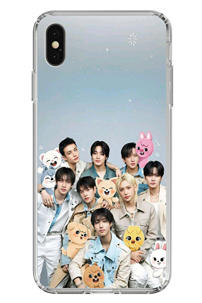 TechTree حافظة سيليكون مطبوع متوافقة مع iPhone X-XS بتصميم فرقة K-Pop للأطفال...