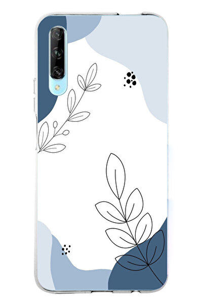 TechTree حافظة سيليكون متوافقة مع هاتف Huawei P Smart PRO ذات أشكال هادئة زرق...