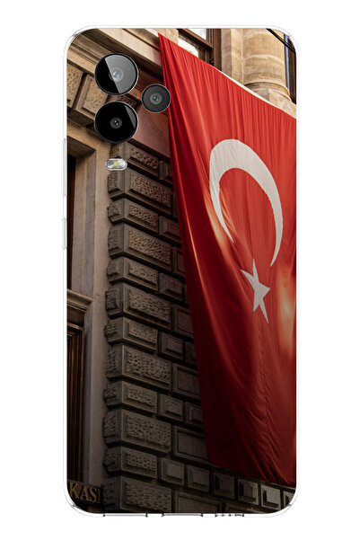 TechTree حافظة سيليكون متوافقة مع جهاز General Mobile GM 24 PRO بتصميم العلم التركي مطبوع