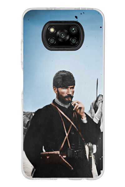 TechTree حافظة سيليكون متوافقة مع Poco X3-X3 PRO-NFC من أتاتورك في فرونت مطبوع