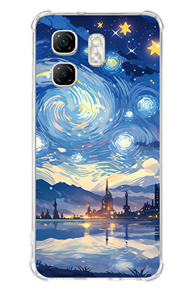 TechTree Infinix Hot 50i - حافظة سيليكون متوافقة مع Smart 9 بتصميم السماء الم...