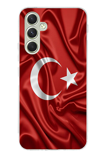 TechTree حافظة سيليكون متوافقة مع هاتف سامسونج جالاكسي A15 بعلم تركيا مطبوع