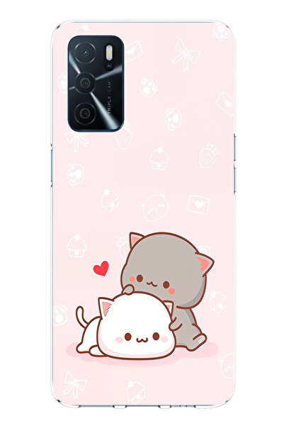 TechTree حافظة سيليكون متوافقة مع هاتف اوبو A16، لطيفة وريموتية مطبوع