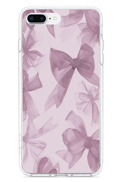 TechTree iPhone 7 Plus-8 Plus Compatible Violet Tone Bow Printed Silicone Case