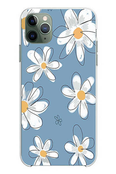 TechTree حافظة سيليكون متوافقة مع هاتف iPhone 11 Pro Max باللون الأزرق ديزي ج...