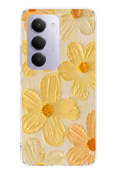 TechTree حافظة سيليكون متوافقة مع هاتف Redmi 15 4G بلون أصفر ديزي مطبوع