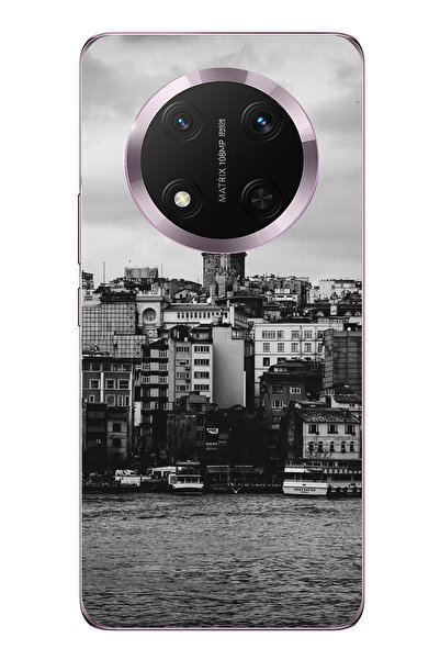 TechTree حافظة سيليكون متوافقة مع هاتف Honor Magic 7 Lite مع مناظر برج غالاتا...