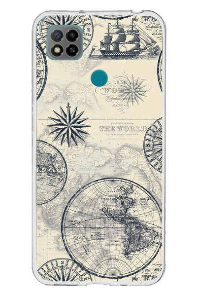 TechTree حافظة سيليكون متوافقة مع هاتف Redmi 9C / 10A تحتوي على خريطة العالم ...