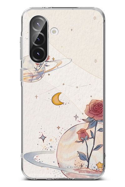 TechTree حافظة سيليكون متوافقة مع هاتف سامسونج جالاكسي A56، بتصميم كوكب ونجمة...