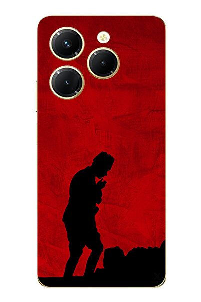 TechTree حافظة سيليكون أتاتورك مطبوع متوافقة مع تكنو سبارك 20 برو مع تفاصيل ظ...